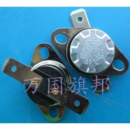 Free Delivery. The temperature protector KSD301 snap action thermostat temperature control switch is normally closed 65 degrees