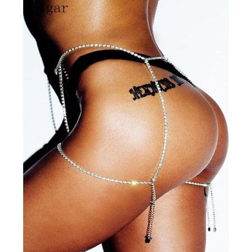 Sexy Crystal Thigh Leg Body Jewellery Beach Jewelry Bikini Belly Body Waist Link Sexy Necklace for Women Night Club Party