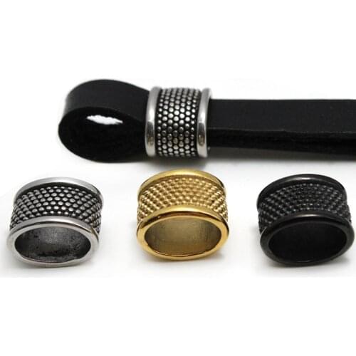 4pcs Stainless Steel Metal Space Beads Large Hole 12x8mm Loose Charm Beads for DIY Leather Bracelet Jewelry Making Accessories