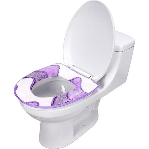 Toilet seat cover washable waterproof warm plush overcoat toilet case 43*37 cm thicken colorful sticky Toilet ring case