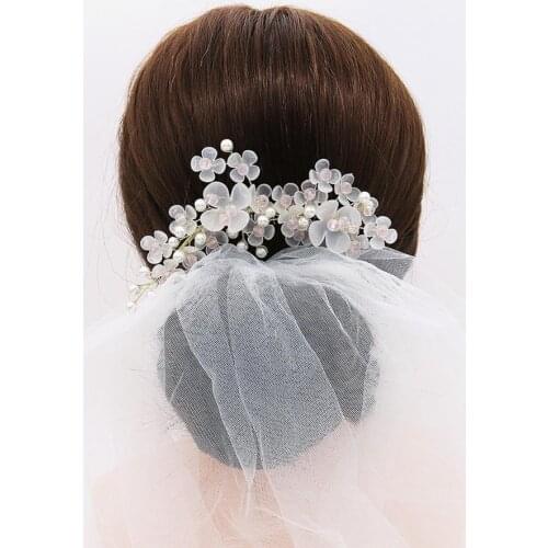 Floralbride Handmade Wired Rhinestones Crystal Pearls Flower Wedding Hair Comb Bridal Headpieces Hair Accessories Women Jewelry