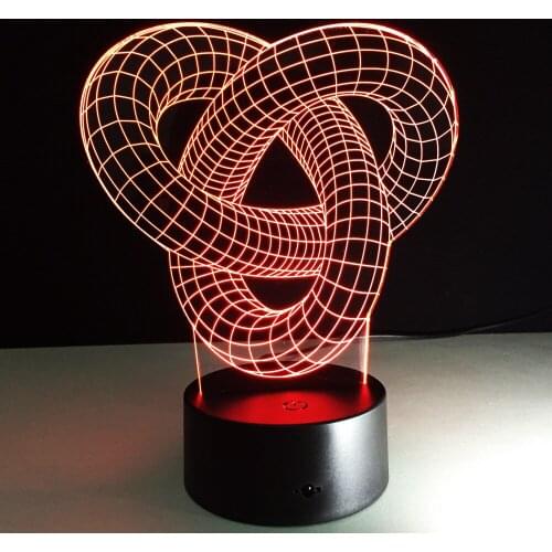 Artistic Abstraction Loop Knot Modern 3D USB Night Light Colorful LED Desk Table Light Lamp For Home Bedroom Wedding Decoration