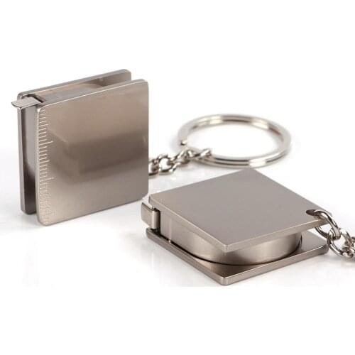 New Style Measuring Tools Stainless Steel Retractable Ruler Tape Measure Keychain Key Ring Gauging Tools Keyring Pull Ruler