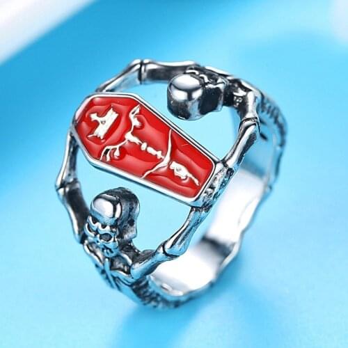 Vampire Coffin Skull Ring for Women Retro Alternative Punk Style Skeleton Gothic Jewellery Free Shipping Halloween Gift VGR015