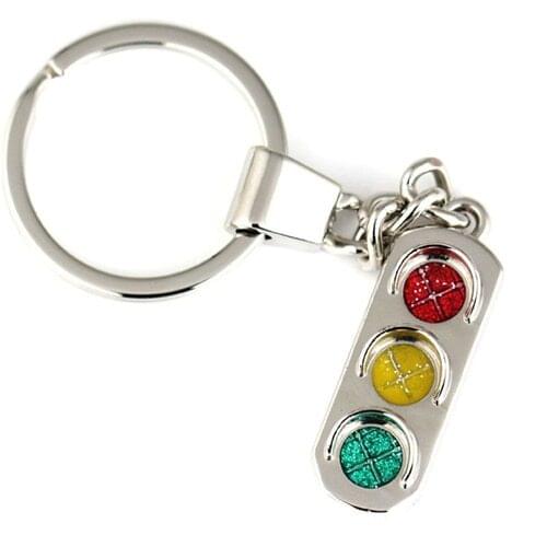 Red And Green Lights Traffic Light Keychain Car Key Chain Male Womens Key Ring Wholesale 1Pcs