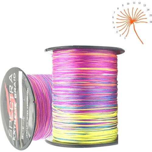 AS 100M 300M 500M 1000M 16 Strands PE Braided Fishing Wire Multifilament Multicolor Super Strong Fishing Line For Saltwater