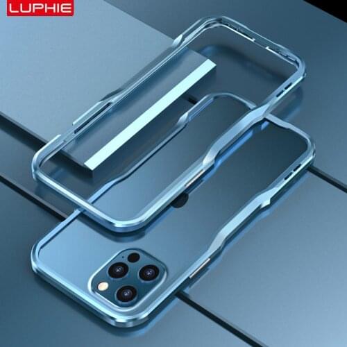LUPHIE Metal Bumper For iPhone 12 Pro Max Case iPhone 12 Mini Luxury Shockproof Armor Irregularly Aluminum Cover