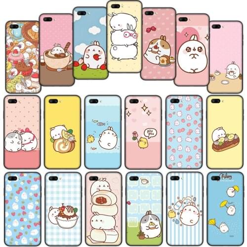 Molang Rabbit Soft Cover Case for Huawei Mate 30 20 Lite Y6 Y7 Pro P Smart Z Plus