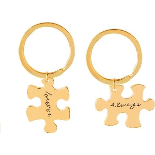 Hand Stamped Quote Words Forever Always Pendant Necklace & Keychain For Family And Friends Couple Jewelry