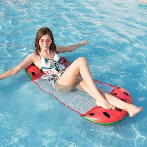 PVC Water Hammock Recliner Fruits Mesh Inflatable Floating Bed Air Mattress for Summer Swimming Pool Water Toys