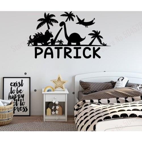 Dinosaur Nursery Wall Decal Wall Decal Baby Name Nature Wall Decor Dinosaur Wall Decor Boy Custom Name Dinosaur Theme Decor Z607