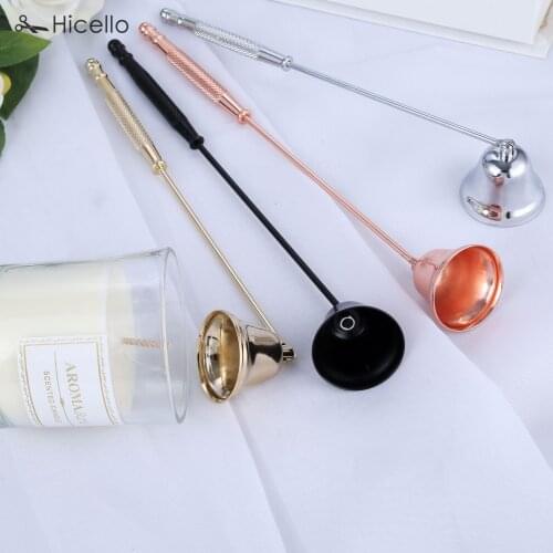1pc Candle Snuffer Stainless Steel Smokeless Candles Wick Bell snuffer Put Off flame Tool Cutter Black Gold Rose Silver Decor