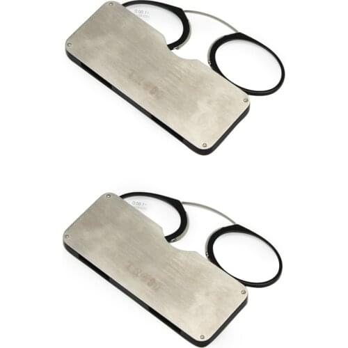Nose Resting Reading Glasses +1.0 to +3.5, Portable Emergency SOS Wallet Reader Nose Clip with Case