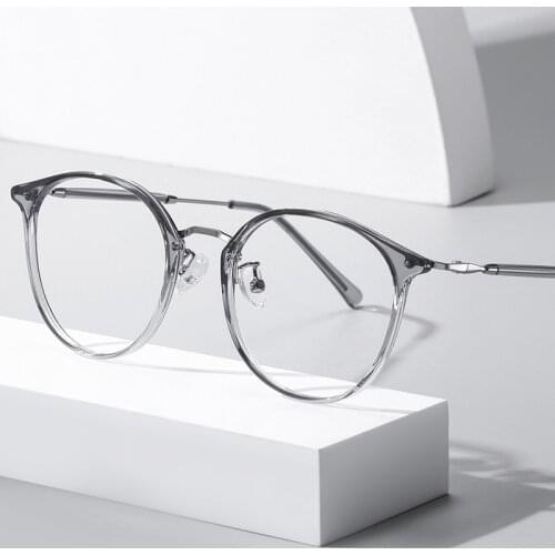 Womens Retro Round Anti Blue Light Computer Goggles Ultralight Myopia Optical Glasses Frame Decorative Glasses Frame 22642