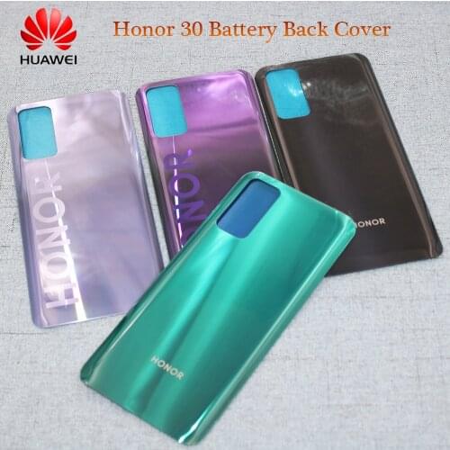 Original Huawei Honor 30 BMH-AN10 Battery Back Cover 3D Glass Rear Door Mobile Phone Replacement Case Repair Parts +Logo Sticker