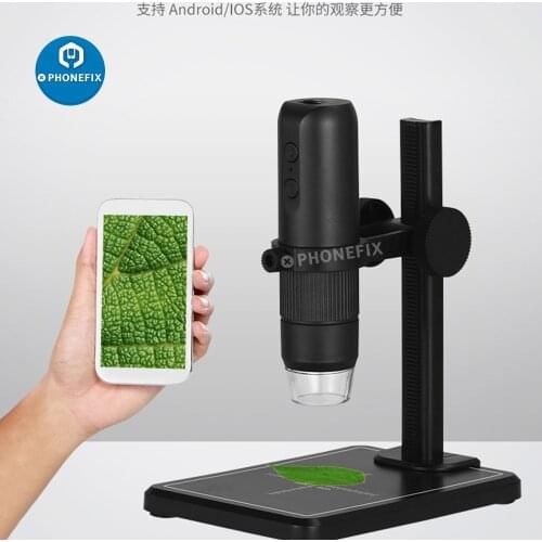 MS5 1000X WIFI Portable Digital Microscope Wireless 8LED Lights USB Electronic Microscopes With Lifting Stand For IOS Android PC