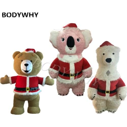 Advertising Teddy Bear Polar Bear Koala Mascot Costume Fursuit Halloween Cosplay Inflatable 2M/2.6M/3M Tall Adult Outfit Carniva