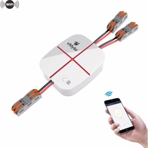 EMylo Smart Wifi Switches Wireless Remote Controlled Light Switch Relay Module DC 5V-24V 2 Channels For IOS Android