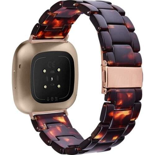 Correa Strap for Fitbit Versa 3 Sense Resin Band Replacement Bracelet with Stainless Steel Clasp for Fitbit Versa 2/ Versa Lite