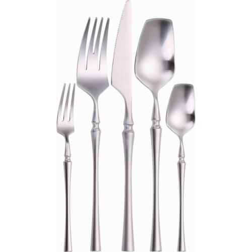 Silver Cutlery Set Stainless Steel Kitchen Coffee Tea Spoon Flatware Fork Spoon Knife Set Tableware Dinnerware Set Dropshipping