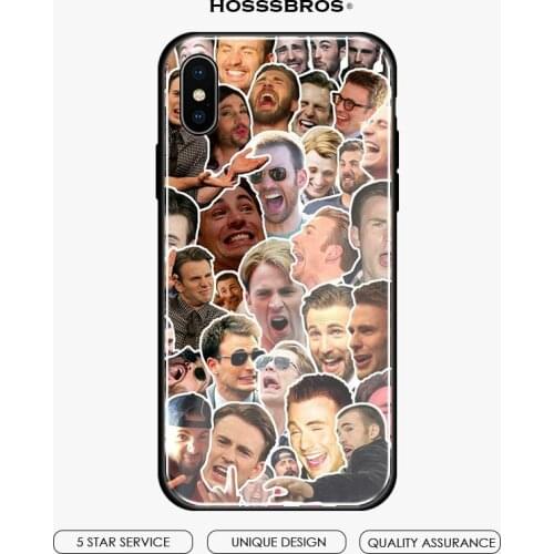 Aesthetic Chris Evans Collages Glass Soft Silicone For iPhone 6 6S 7 8 Plus X XR XS 11 12 Mini Pro Max Phone Case Shell Cover