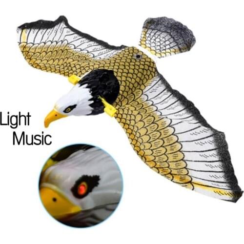 Luminous Bird Repellent Hanging Eagle With Music Flying Bird Scarer Fly Glow Vocalize Electric Hanging Falcons Ornaments