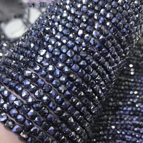 Loose beads Terahertz square faceted 4-4.5mm 14" for DIY jewelry making FPPJ wholesale beads nature gem stone