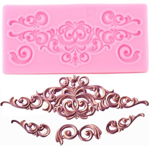 Vintage Relief Border Silicone Mold Fondant Mould Wedding Cake Decorating Tools Candy Polymer Clay Chocolate Gumpaste Moulds