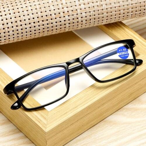 Vintage Anti-blue Light Reading Glasses Women Fashion Classic Square Reading Glasses Men +1.0.+1.5.+2.0.+2.5.+3.0.+3.5.+4.0