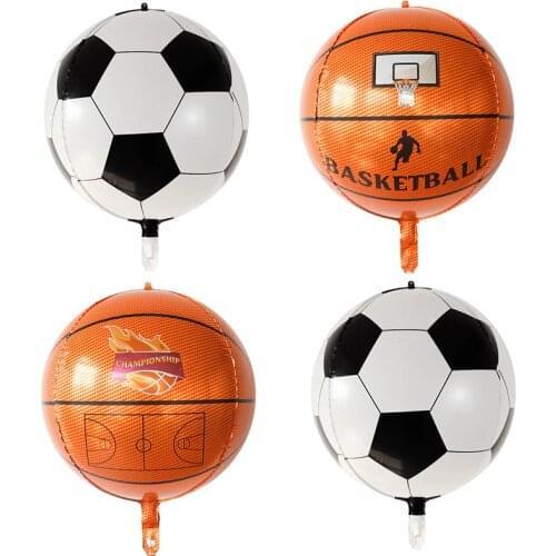 22 inch 4D Basketball Foil Helium Balloons Stereoscopic Football Air Globos Birthday Party Decorations Kids Inflatable Toys