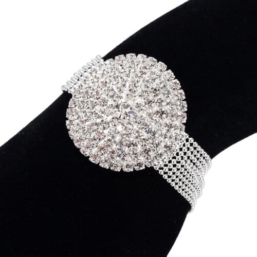 YFJEWE Ball Chain Link Silver Color Full Round Shape Bridal Bracelets Romantic Ladies Luxury Party Crystal Evening Bracelet B186