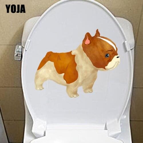 YOJA 25*20.2CM Modern Cartoon Dog Toilet Sticker Decal Living Room Home Wall Decor T3-0691