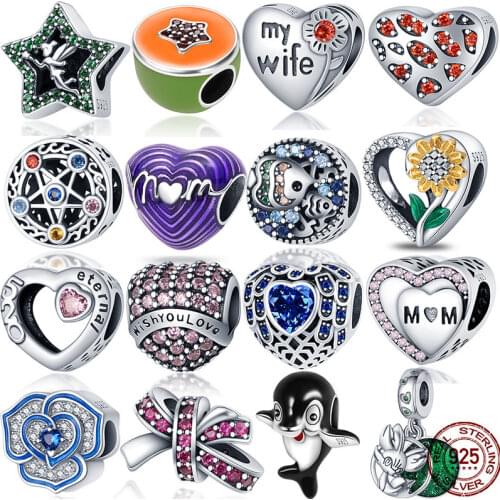 Hot Sale 925 Sterling Silver Original Zircon Series Charm&Beads Fit Original 3mm Bracelet For Women Birthday Fashion Jewelry Gif