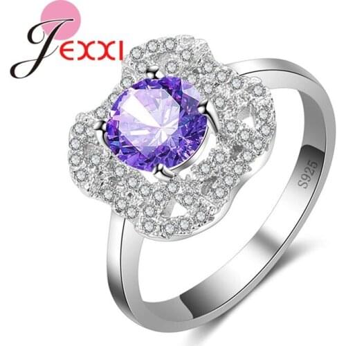 Colorful Radiant Silver Ring for Women Elegance Finger Ring 925 Sterling Silver Jewelry Best Decoration for Ladies