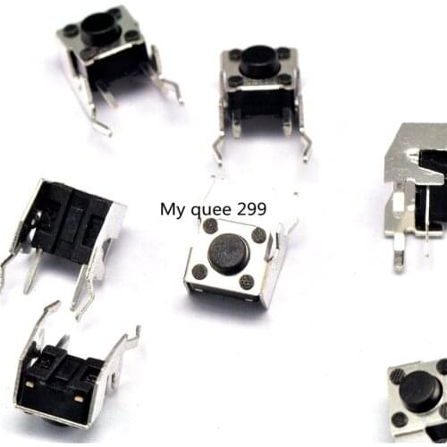 100pcs 6*6*5mm PCB Momentary Tactile Tact Push Button Switch Right Angle 6x6x5mm With stent