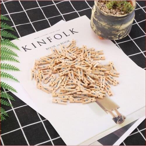 100pcs small mini Size wood photo clips clothespin craft decoration Clips pegs Snack Clips