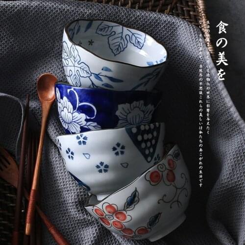 2021 New Casual Simple Hand-painted Household Ceramic Tableware Bowl