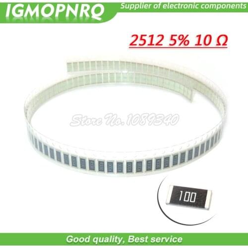 50PCS 2512 SMD Resistor 5% 10 ohm 1W 10R 100 IGMOPNRQ
