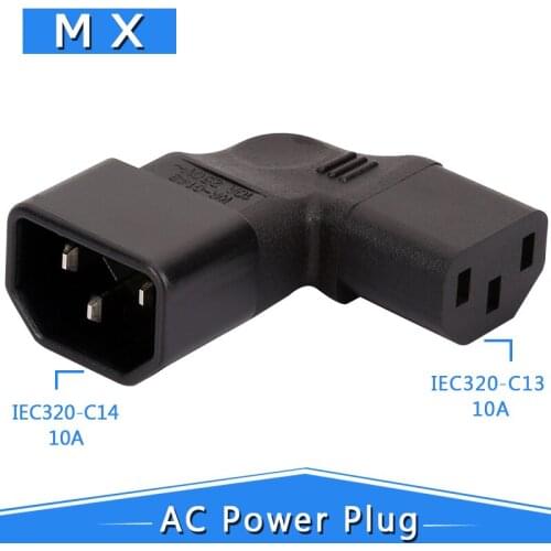 IEC C14 to C13, Right Left Curve Power Adapter IEC320 Onnector Converter Male to Female Connector Chassis Conversion Plug