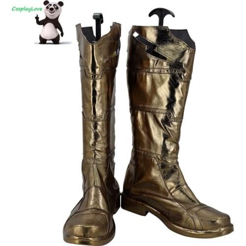 CosplayLove Shazam! Shazam Brown Cosplay Shoes Cosplay Long Boots Leather Custom Made