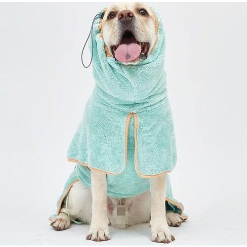 Pet Dog Cat Fine Fiber Bathrobe Absorbent Full-wrapped Quick-drying Dog Coat Soft Bathrobe Comfort For Smal Large Dogs Costume