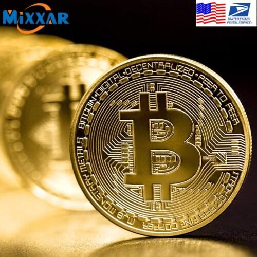 Dropshipping Souvenir Gold Plated Physical Bitcoin with Case Collectible Great Gift Bit Coin Art Collection Commemorative Coins