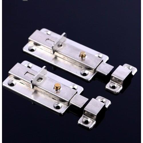 Stainless Steel Door Latch Sliding Lock Barrel Bolt Automatic Spring Latch Safety Lock for Hotel Office Home Cabinet