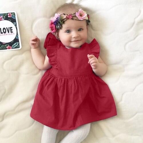 Summer Newborn Baby Girl Dress Cotton Baby Rompers For girls Kids Infant Clothes Baby Girls Red Dresses 1st birthday outfits