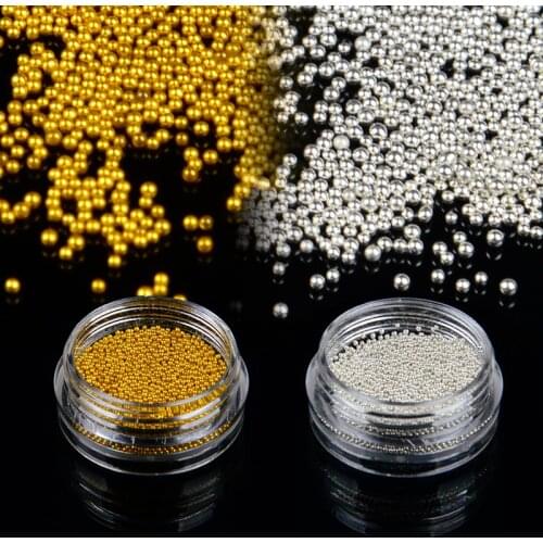 1 BottleTiny Circle Bead Decoration Silver Gold 3D Nail Art Caviar DIY Accessories Manicure Tools
