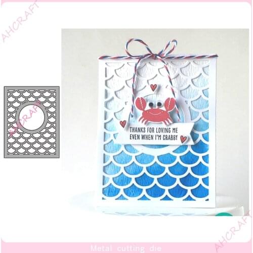 Fish pattern Background Frames Metal Cutting Dies for DIY Scrapbooking Photo Album Decorative Embossing PaperCard Crafts Die2021