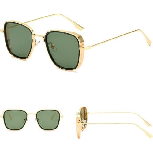 Retro Square Sunglasses Men Tony Stark Sun Glasses Luxury Brand Designer Steampunk Sunglasses Red Black Sunglass Women UV400