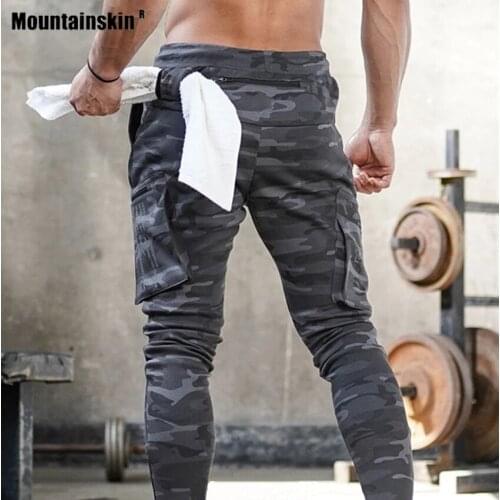 Mountainskin Men Sports Multi-Pocket Pants Outdoor Jogger Nieuwe Katoenen Breathable Hiking Running Training Trousers VA908