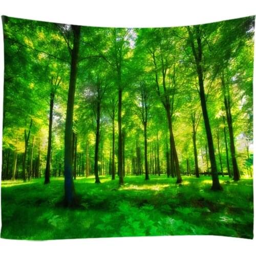 Natural Landscape The Primeval Forest Woods Tapestry Wall Hanging Bed Spread Beach Towel Table Cloth Yoga Mat Large Size