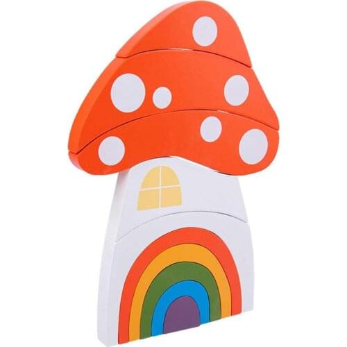 Rainbow Building Block Educational Wooden Stacking Toy Montessori Rainbow Series Stacking Game Learning Toy